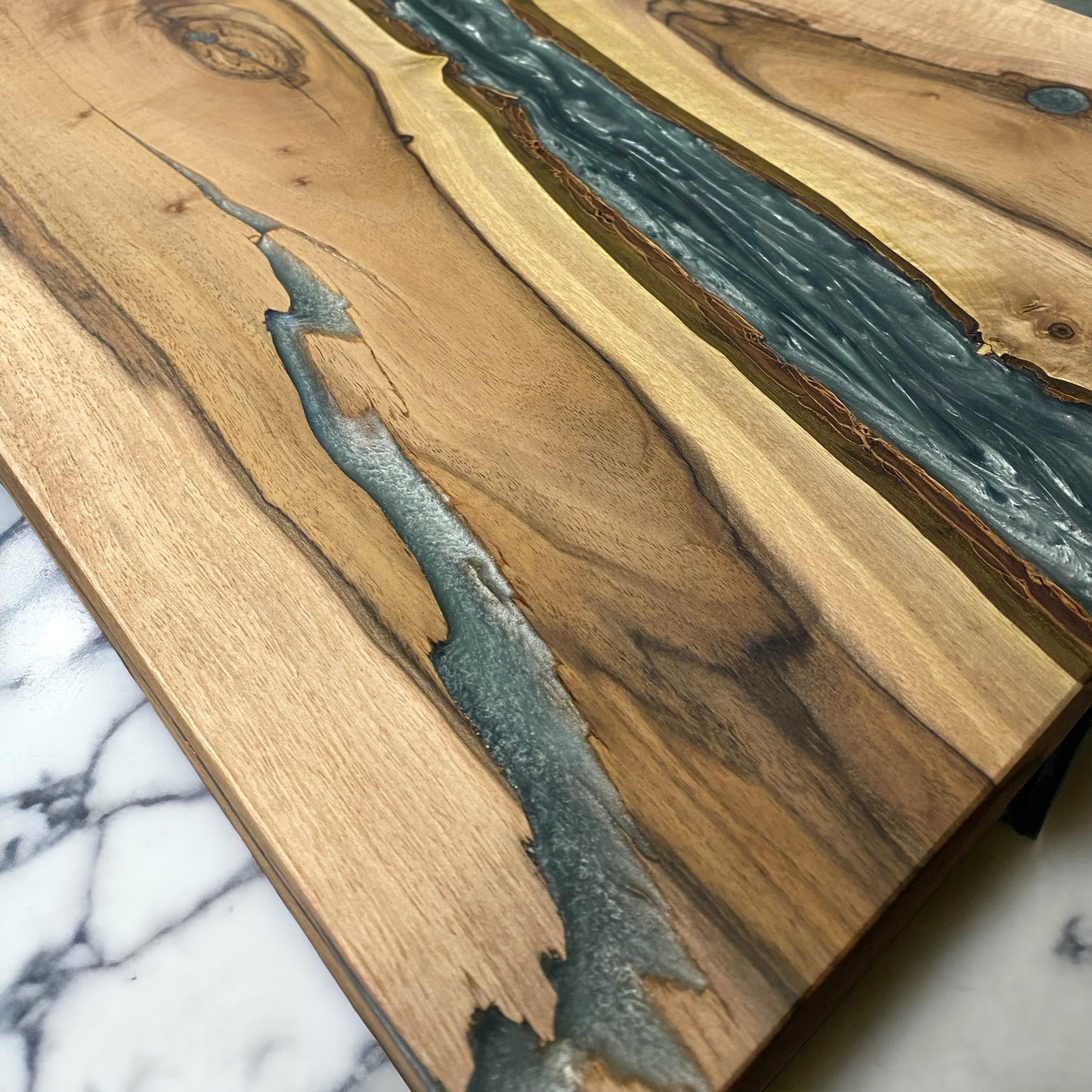 Walnut & Epoxy Resin Coffee Table - Sage Green