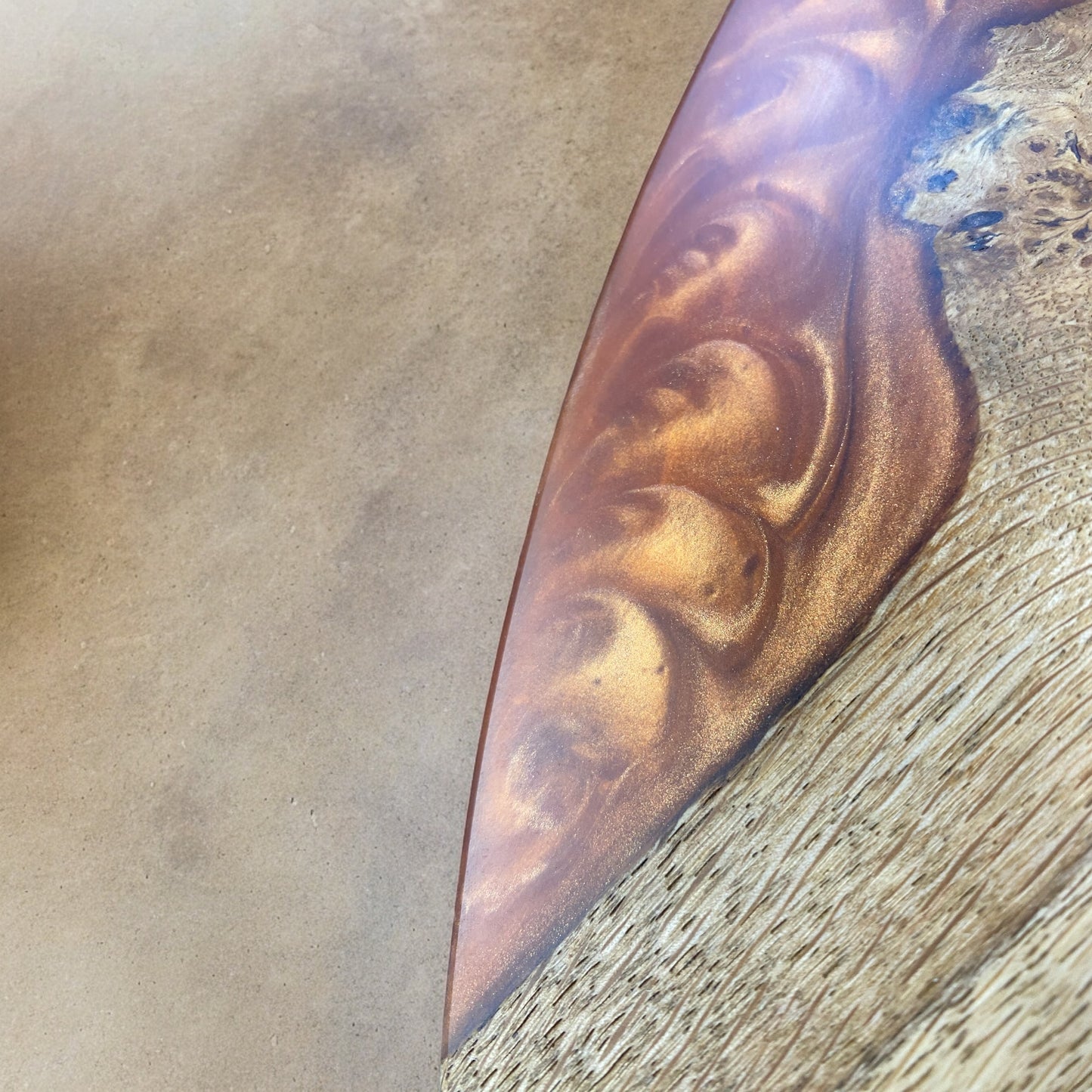 Oak & Epoxy Resin Coffee Table - Copper