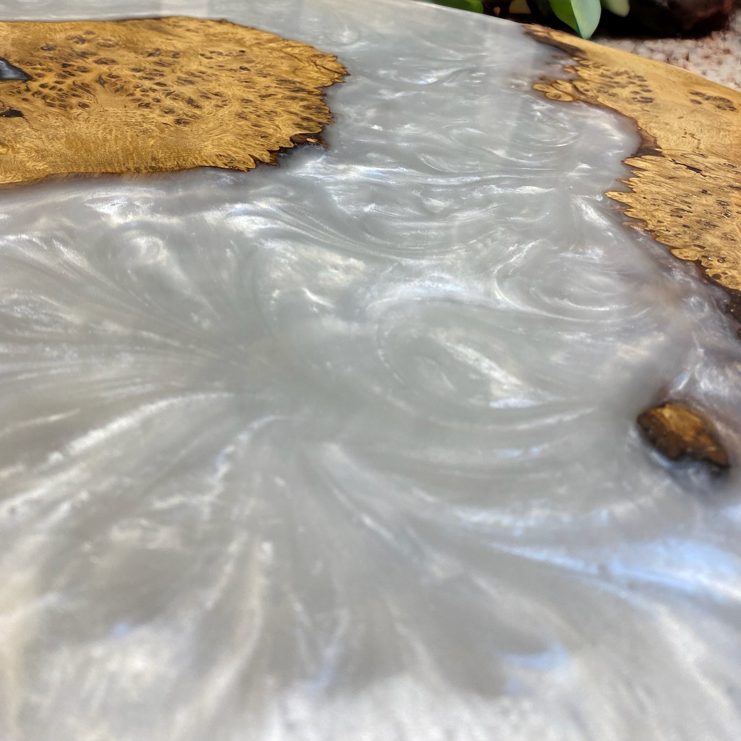 Oak & Epoxy Resin River Coffee Table - Natural White