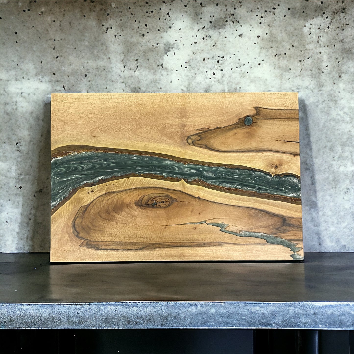 Walnut & Epoxy Resin Coffee Table - Sage Green