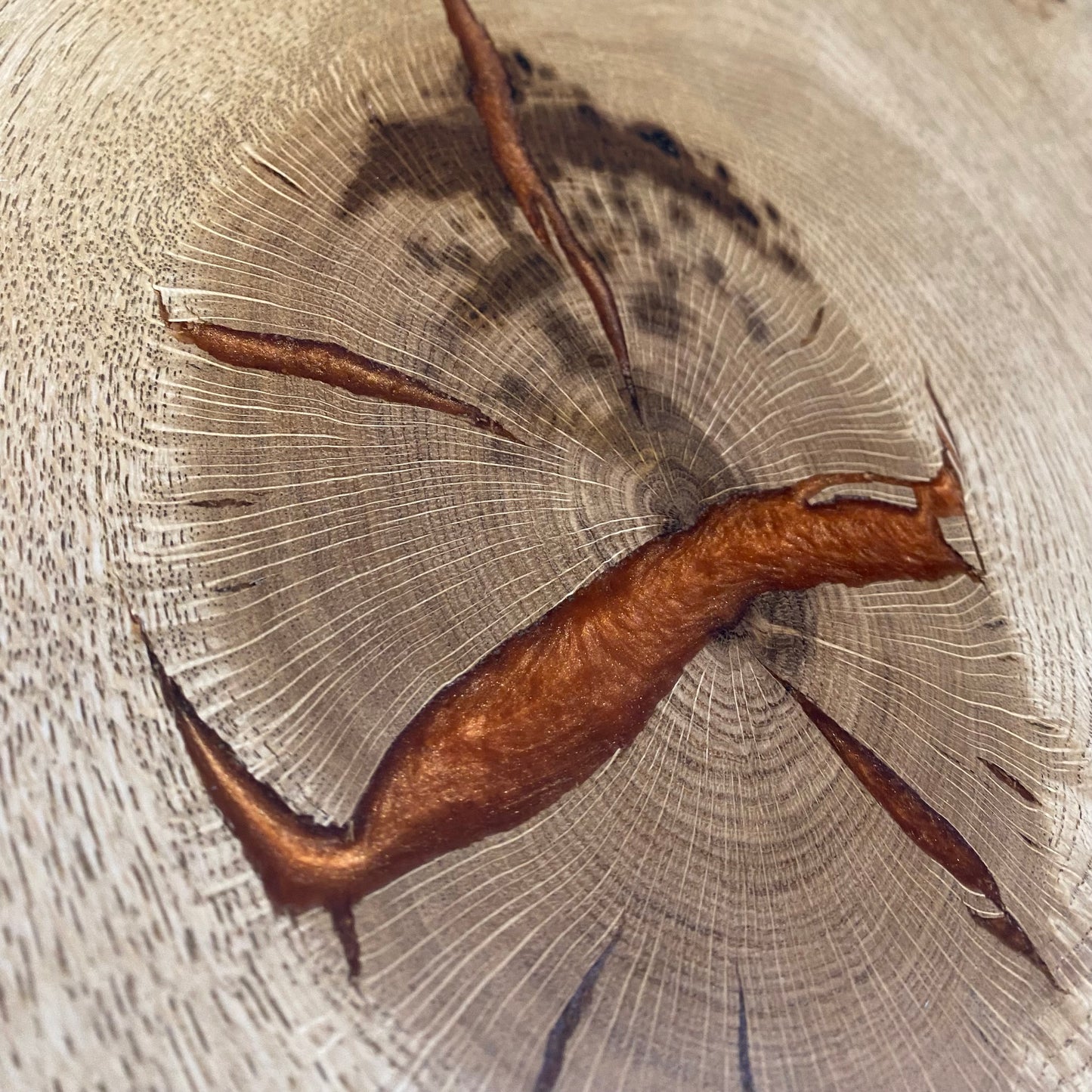Oak & Epoxy Resin Coffee Table - Copper