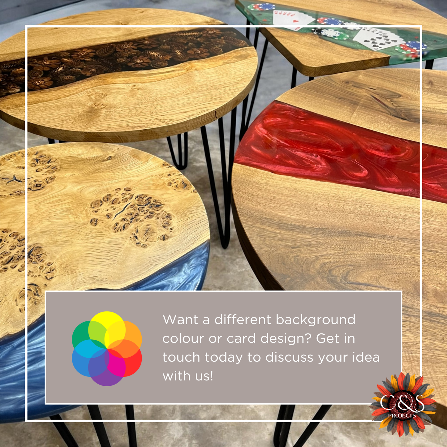 Made To Order Live Edge Oak & Epoxy Resin End Table - Pokemon
