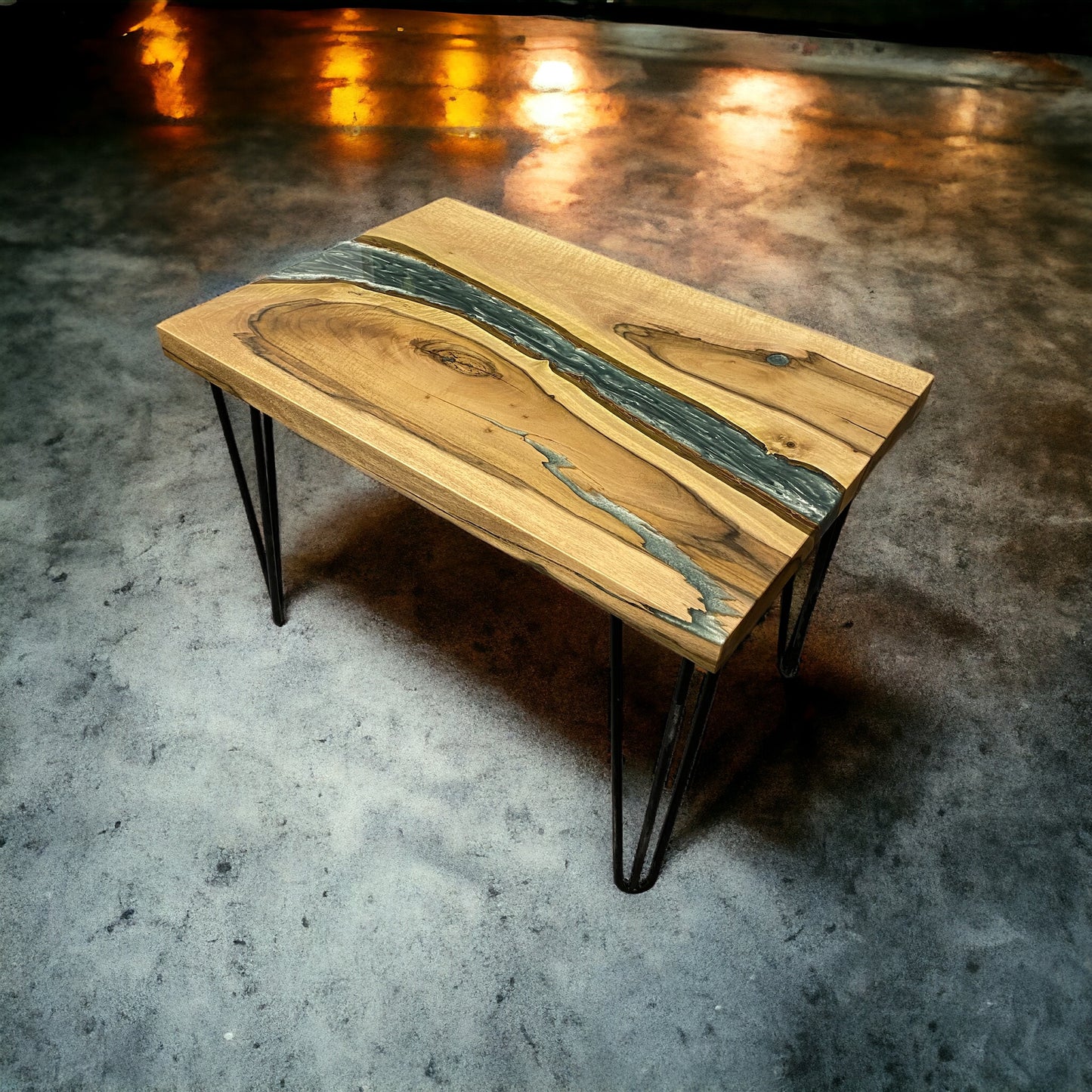 Walnut & Epoxy Resin Coffee Table - Sage Green