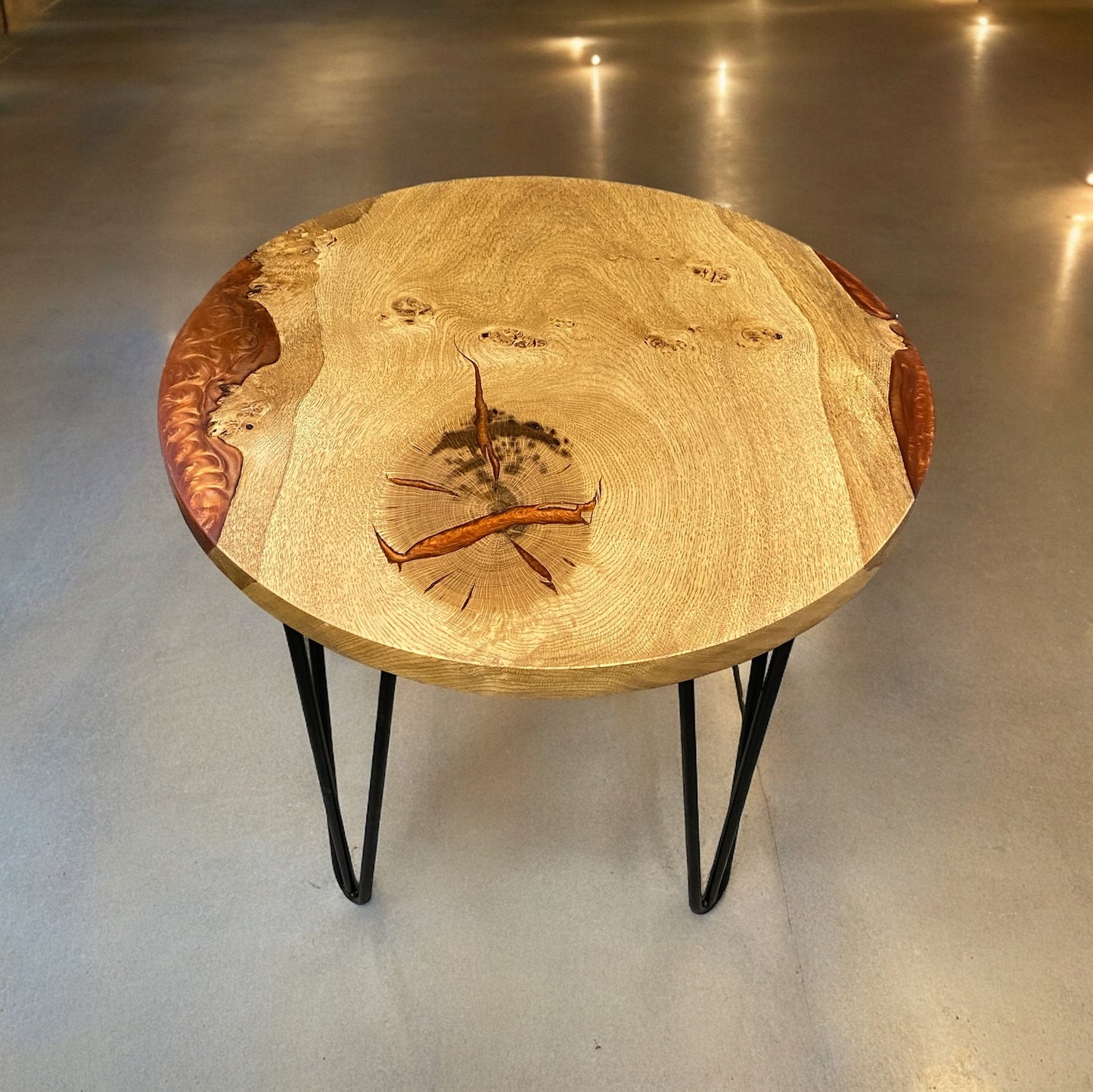 Oak & Epoxy Resin Coffee Table - Copper
