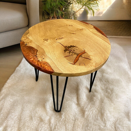 Oak & Epoxy Resin Coffee Table - Copper