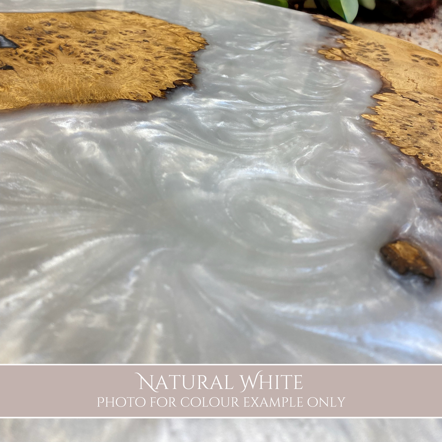 a resin colour sample photo, natural white