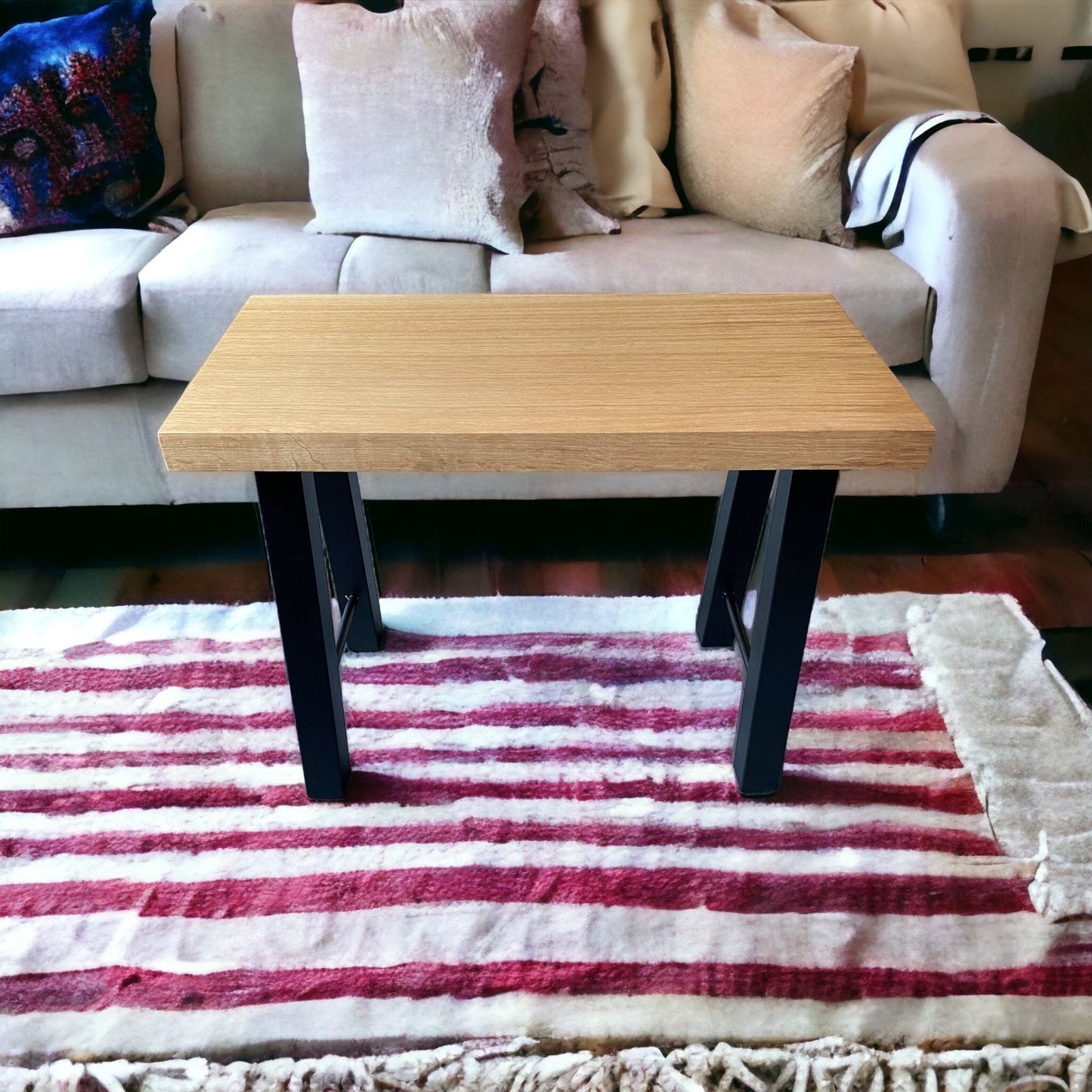 Solid Oak Side Table & Bench