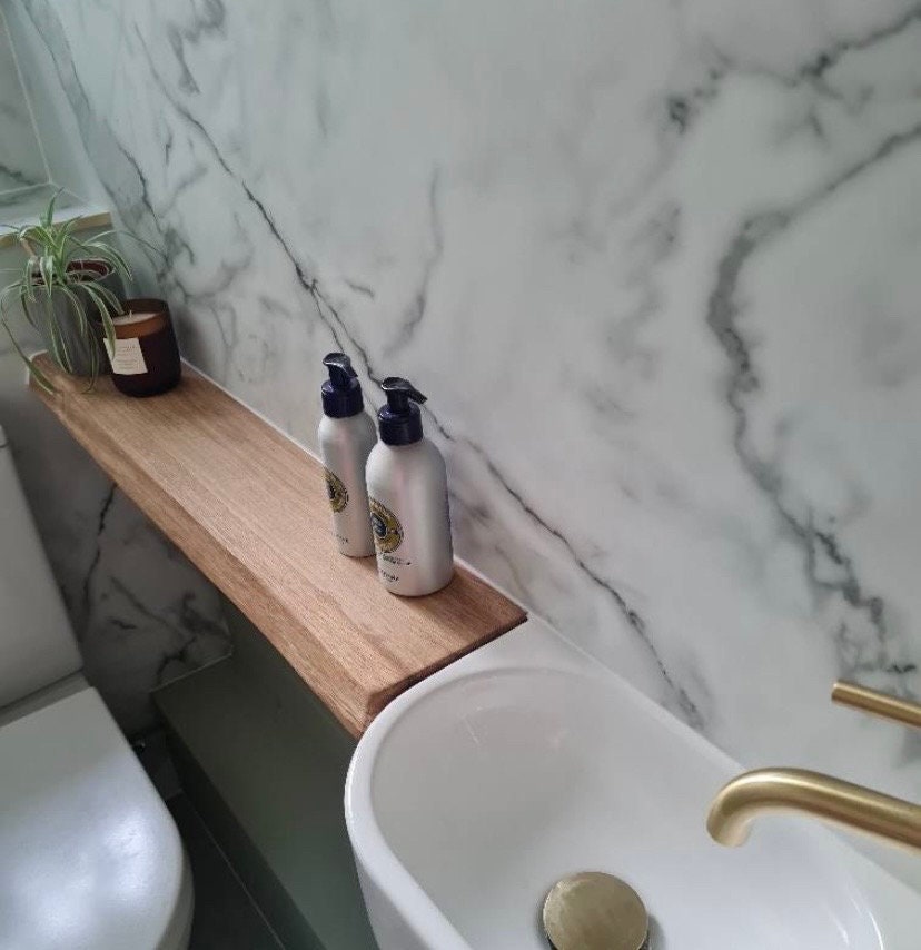 Solid Oak Floating Shelves - Live Edge