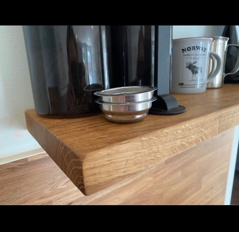 Solid Oak Floating Shelf - Straight Edge