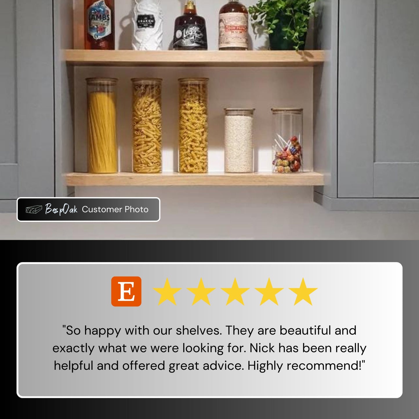 Solid Oak Floating Shelf - Straight Edge