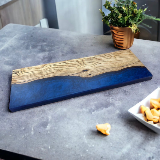 Ash & Epoxy Resin Table Centrepiece - Ocean Blue.