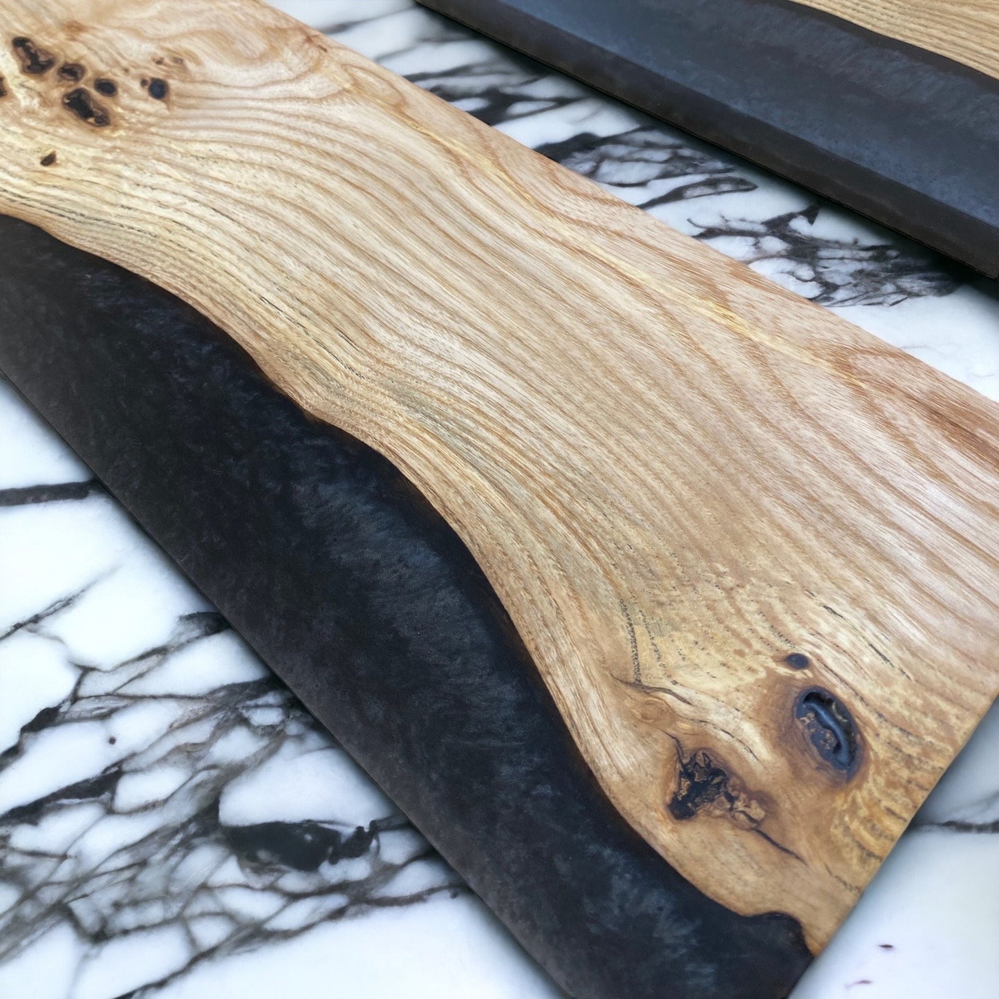 Ash & Epoxy Resin Table Centrepiece - Abyss Black