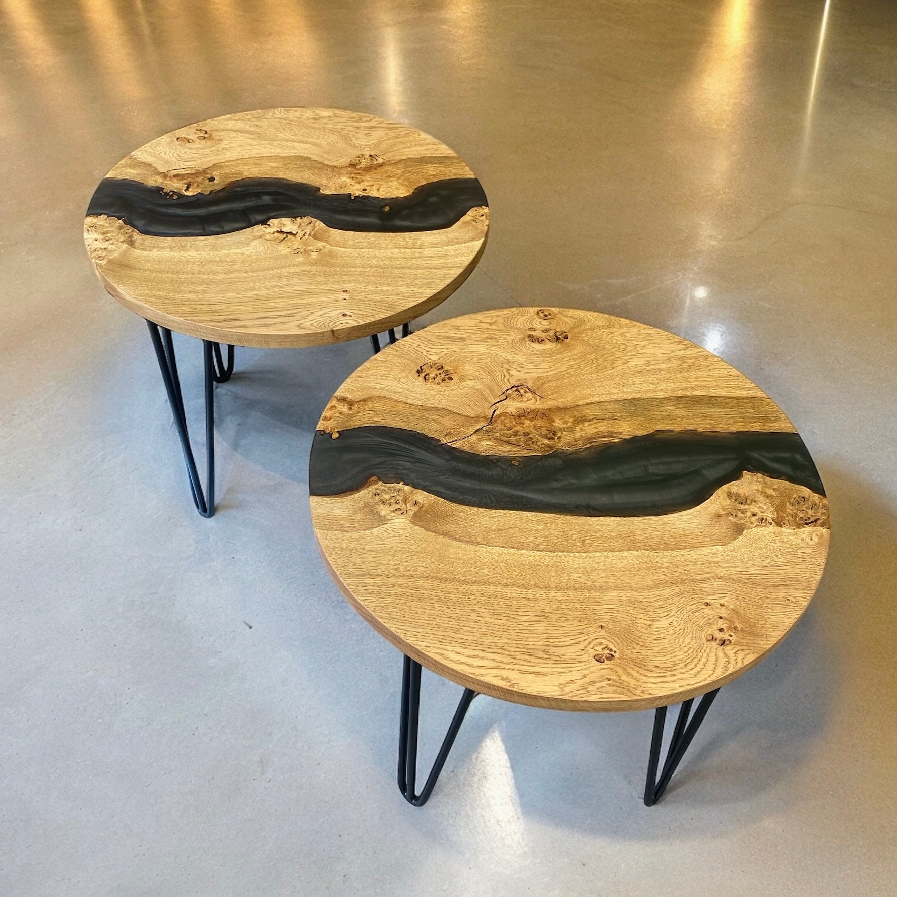 Recessed Table. Custom Custom Order - Pair of Side Tables โ C&S Projects
